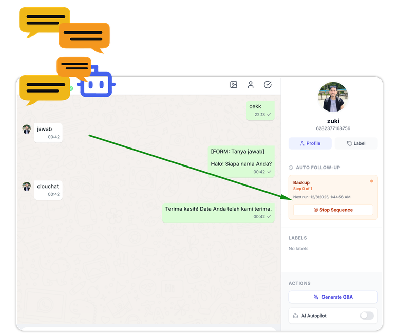 Implementasikan di Chat